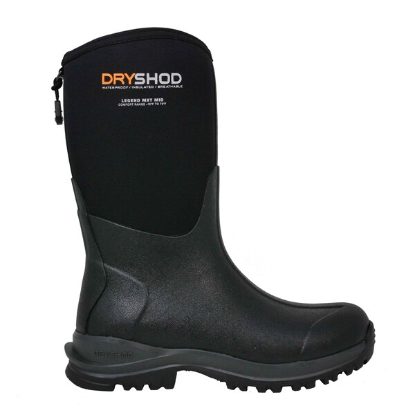 Dryshod Womens Legend MXT Adventure Rubber Boots, Mid-Height, Pull-On, Waterproof, Black, Size 7 LGX-WM-BK-007 - main