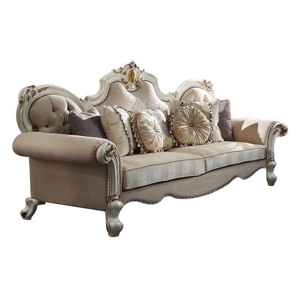 Homeroots 93" Pearl Velvet Sofa And Toss Pillows 491009 - main