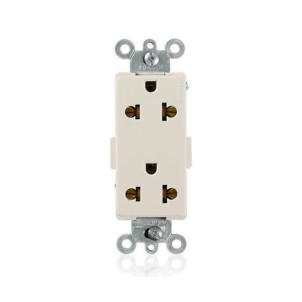 Leviton Decora Rec 15A 125V/16A 250V LtAl 5835-T - main