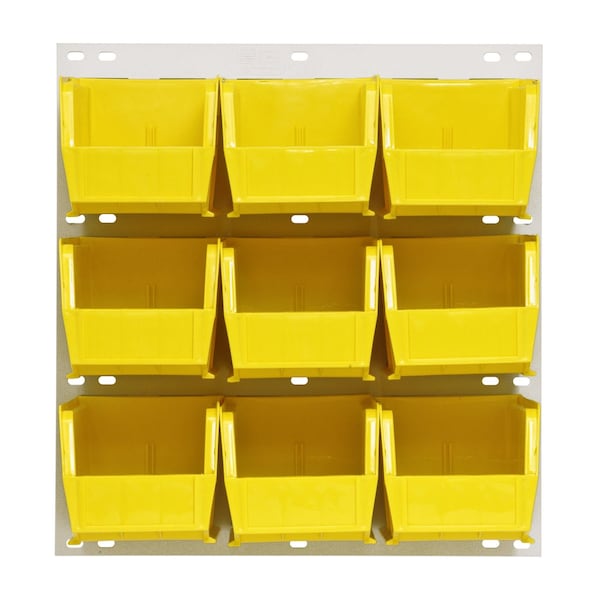 Quantum Storage Systems 18X19 HC LOUVERED PANEL W/9 BINS YELLOW QLP-1819HC-230-9YL - main