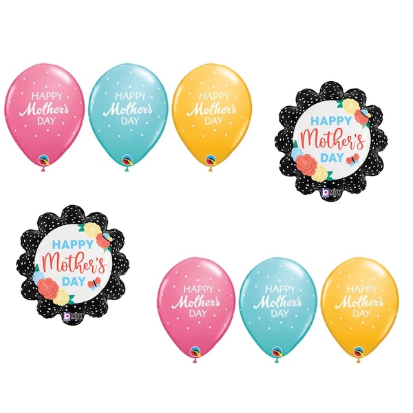 Loonballoon Mother's Day Theme Balloon Set, Standard Size Mother's Day Butterfly Dots Balloon LB-87764 - main