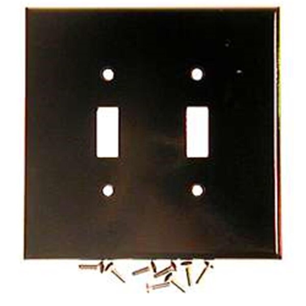 Ezgeneration White Double Gang Double Toggle Wallplate EZ338453 - main