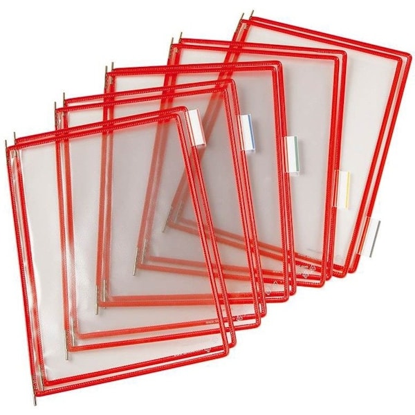 Tarifold Pivoting Pocket Packs, 10 Pockets/Pack, Red P030 - main