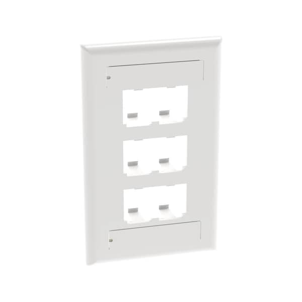 Kilowatt 6 -Port Single Gang Classic White Faceplate KI3760800 - main