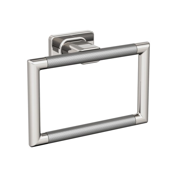 Amerock Esquire Polished Nickel/Stainless Steel Contemporary 5-1/4 in 133 mm Length Towel Ring BH26612PNSS - main