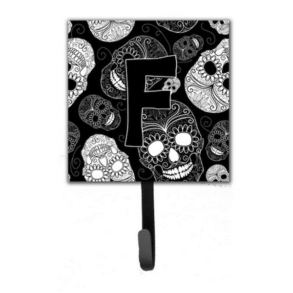 Carolines Treasures Letter F Day Of The Dead Skulls Black Leash and Key Holder CJ2008-FSH4 - main