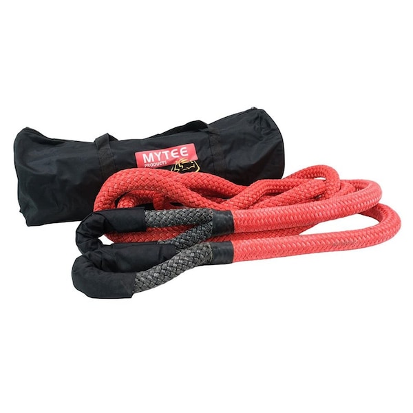 Mytee Products 1-1/4 inx30 ft Kinetic Recovery Tow Rope 52,300 LBS Red & Black Offroad Snatch Strap KRR-114-30 - main