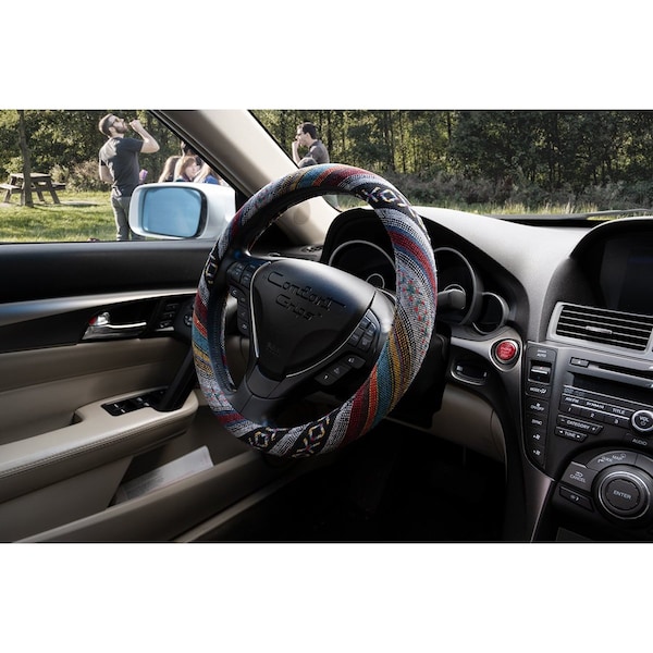 Dash Designs Comfort Grips Boho 15.5in - 16.5in Steering Wheel Cover - 3453BK - main