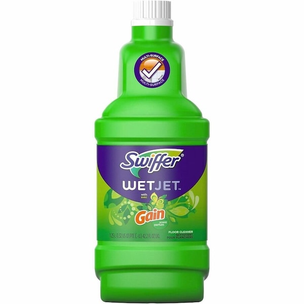 Procter & Gamble Swiffer WetJet System Cleaning Solution Refill -Original Scent, 1.25L Bottle, 4/Carton - 77809 - main