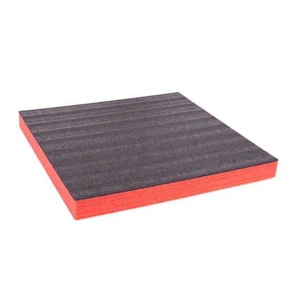 5S Supplies Black and Red 24in x 24in Tool Box Layered Foam Inserts. Perfect for Kaizen Projects - (57MM). ECONO-2X2-BLACK/RED-57MM - main