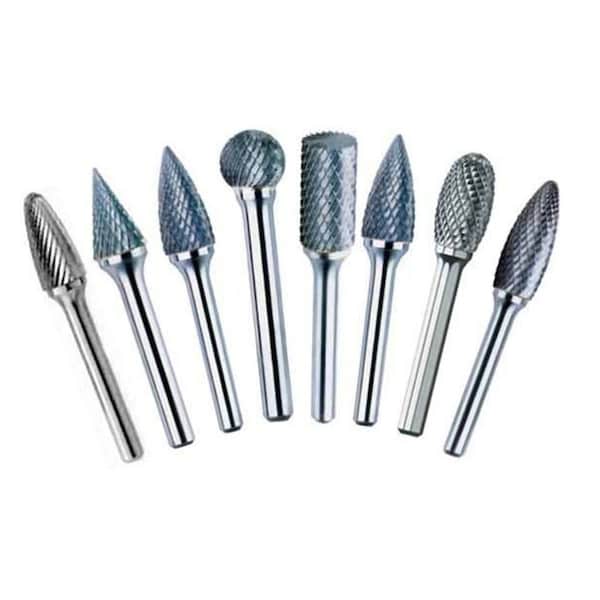 Drill America 8 Piece Carbide Bur Set (SA5, SC3, SC5, SD5, SF3, SF5, G3 & SL4) DUL3SET - main