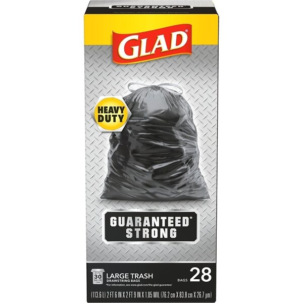 Glad BAG TRASH HD DRWSTRN BLK L 30G, 28PK 78966 - main