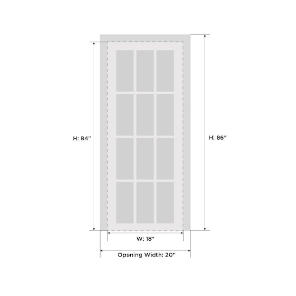 Sartodoors Solid French Door Frosted Glass White 18x84 Solid Core Modern Interior QUADRO4266ID-WS-1884 - main