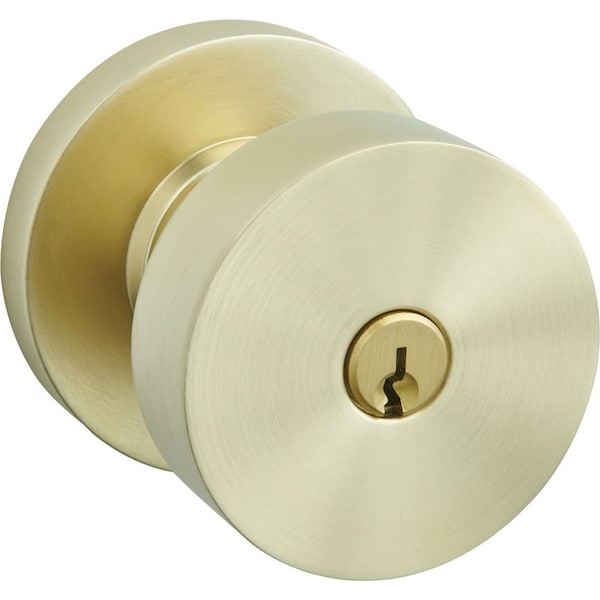 Baldwin Baldwin 5230 Contemporary Knob with Round Rose Emergency Egress Keyed Entry Lifetime Satin 5230044ENTR - main