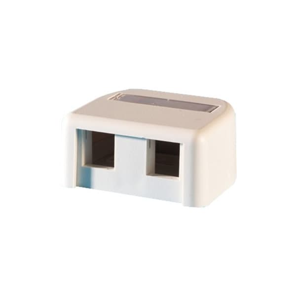 Ortronics 2 PORT SURFACE MT BOX UNLOADED, KEYSTONE JACKS, TECHCHOICE FOG WHITE KSSMB2 - main