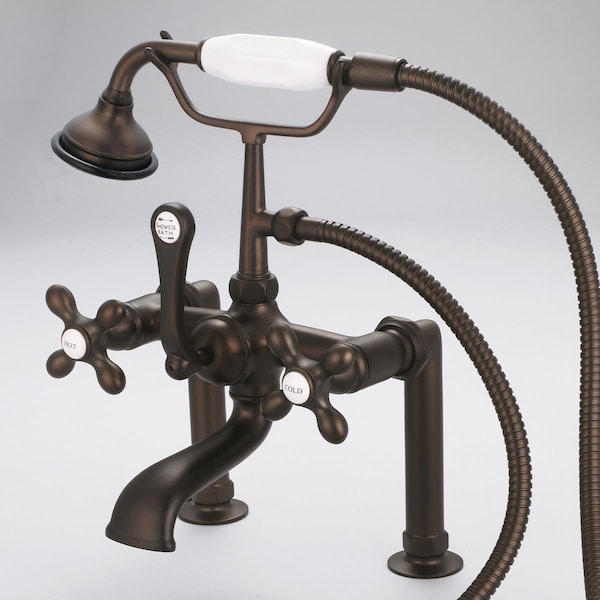 Water Creation Vintage Classic 7 in. Spread Deck Mount Tub Faucet - Oil-Rubbed Bronze, Brown F6-0006-03-AX - main
