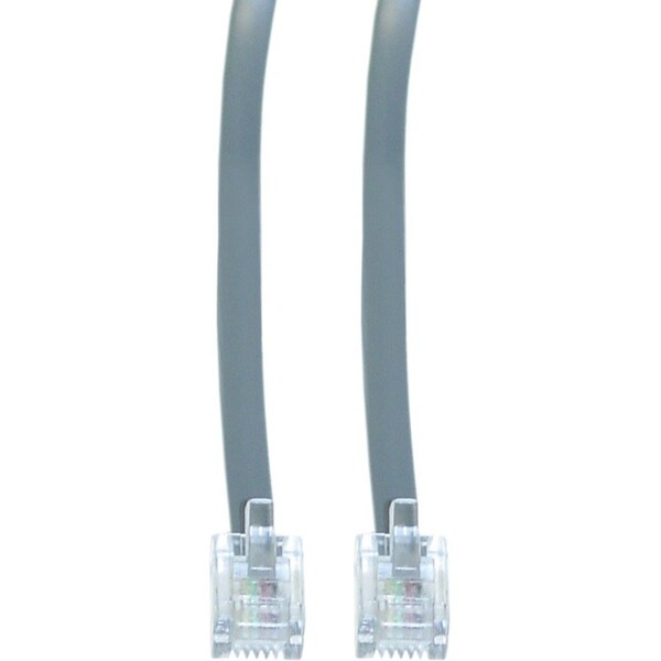 Cable Wholesale CableWholesale 8101-64125 Telephone Cord (Data); RJ11; 6P; 4C; Silver Satin; Straight; 25 foot 8101-64125 - main