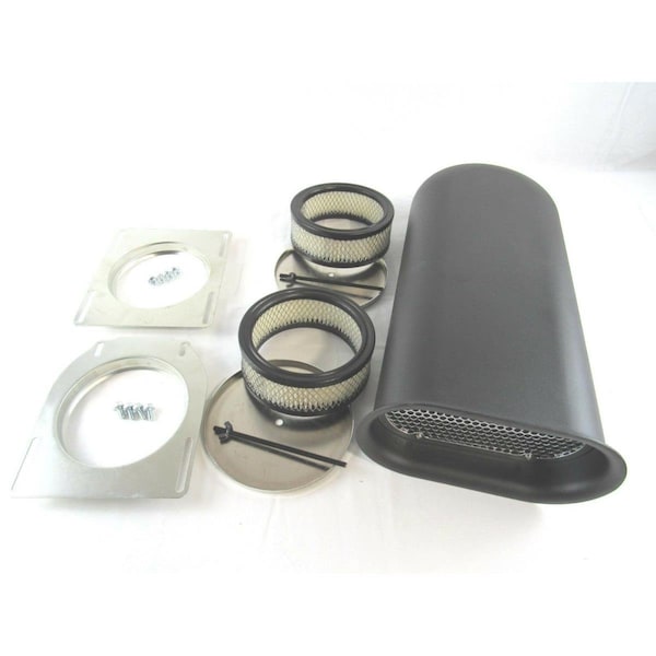Absurdo Aluminum Smooth Hilborn Style Hood Scoop for Dual Quad Carbs, Black AB2205356 - main