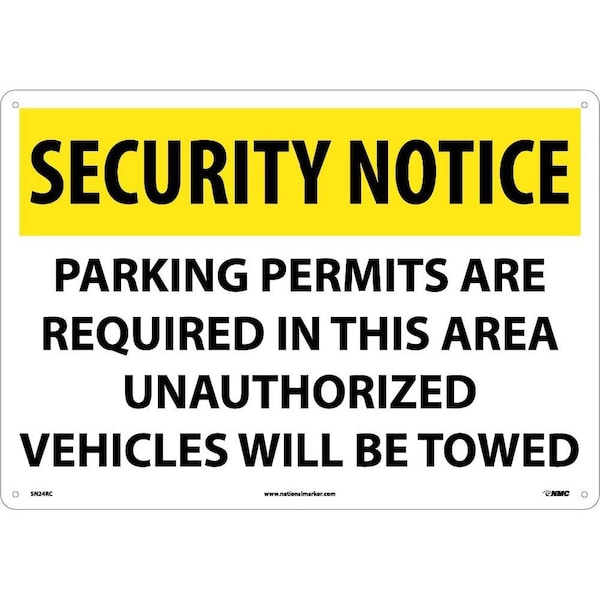 Nmc Security Notice Permits Are Required In This Area Sign, SN24RC SN24RC - main