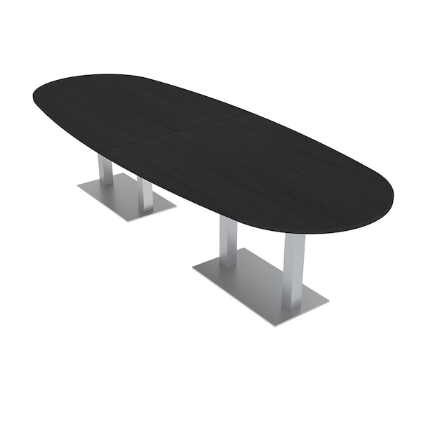Skutchi Designs Boval Conference Table With Power Unit, 48 in W, 144 in L, Black HAR-BOVL-48X144-DOU-U999ST19-NA - main
