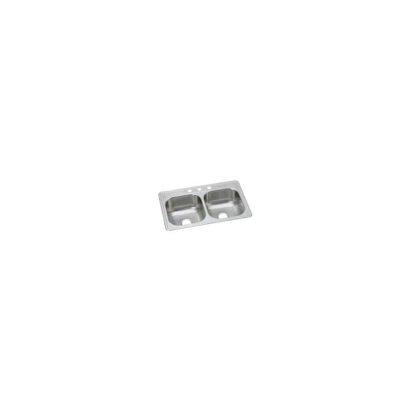 Elkay Dayton Stainless Steel Kitchen Sink, Satin Finish, Double Offset Bowls, 3 Holes, 33 x 22 In. DSE 233223 - main