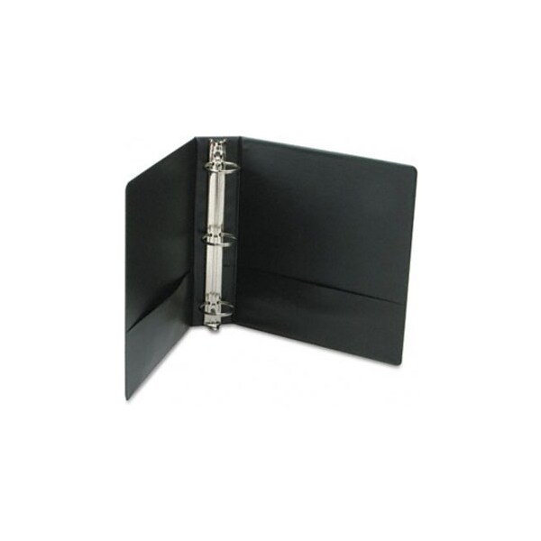 Universal Universal Suede Finish Vinyl Round Ring Binder, 2" Capacity, Black 34401 - main