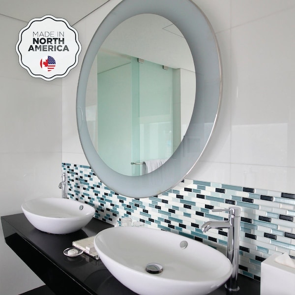 Smart Tiles Approx. 10''x10'' Glass-Like Vinyl Backsplash Peel & Stick Muretto Brina Mosaic, 4PK SM1041-4 - main