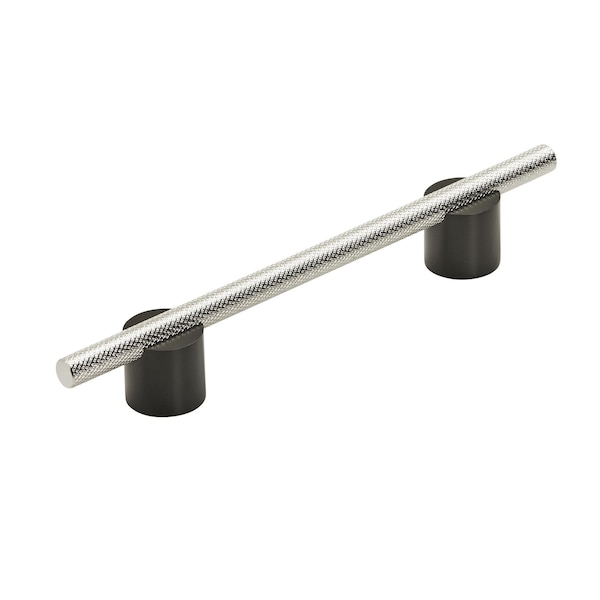 Amerock Transcendent 5-1/16 in 128 mm Center-to-Center Matte Black/Polished Nickel Cabinet Pull BP7414128MBPN - main