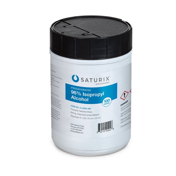 Saturix 96% Presat Polyester Cellulose Canisters, 9 in x 17 in, 35 wipes per canister 6-LS964-917 - main