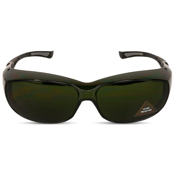 Bison Life PrimeX IR5, Welding Safety Glasses, Anti-Fog & Anti-Scratch, Dark Green Lens SH-PRXSG-FCBK-MS14-IR5 - main