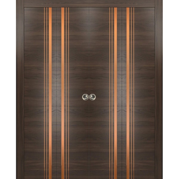 Sartodoors Sliding Closet Double Bi-fold Doors Planum 1010 Solid Core Modern Interior PLANUM1010DBF-CA-72 x 96 (4* 18x96) - main