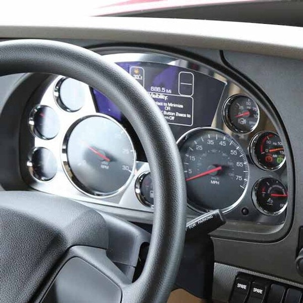 Ilc KENWORTH W990 (2019) Replacement Steel Trim Part W990 304 SS MAIN GAUGE CLUSTER TRIM YEAR 2019 - main