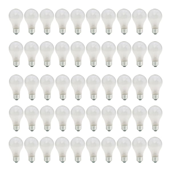Bulbrite 25w Dimmable Frost A19 Incandescent Light Bulbs Medium (E26) Base, 2700K Warm White Light, 25PK 861943 - main