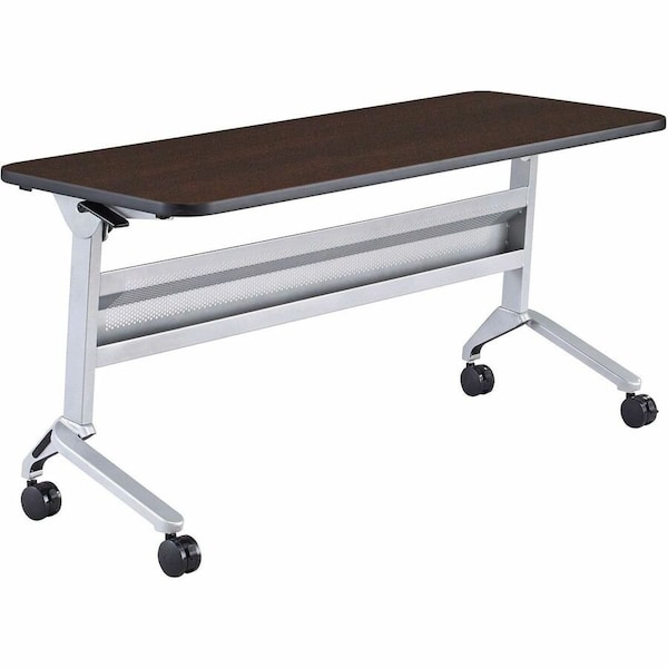 Safco Rectangle Flip-N-Go 24 x 60" Rectangular Training, 60 W, 24 L, 29 H, Laminate Top Top, Mocha LF2460TSLDCM - main