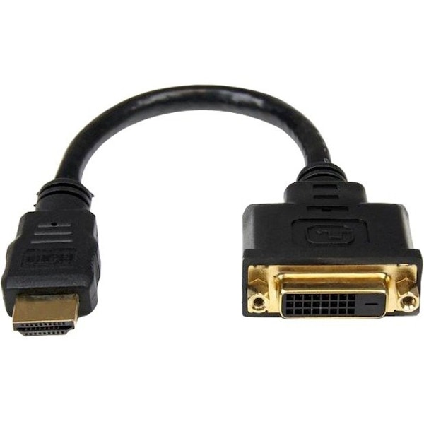 Startech.Com 8in HDMI to DVI-D Video Cable Adapter - HDMI Male to DVI Female - HDMI to DVI D HDDVIMF8IN - main