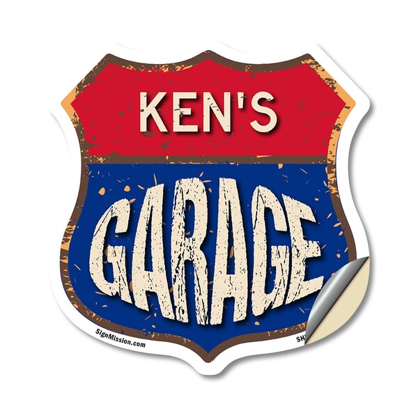 Signmission Ken's Garage, 12 Inch X 12 Inch, Vinyl Decal SHI-D-12-383-KEN - main