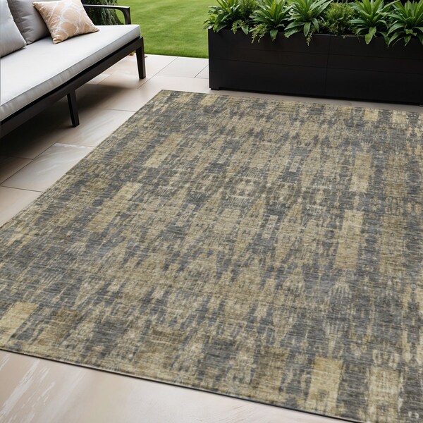 Homeroots 5' X 8' Gray Taupe And Beige Moroccan Washable Indoor Outdoor Area Rug 577200 - main