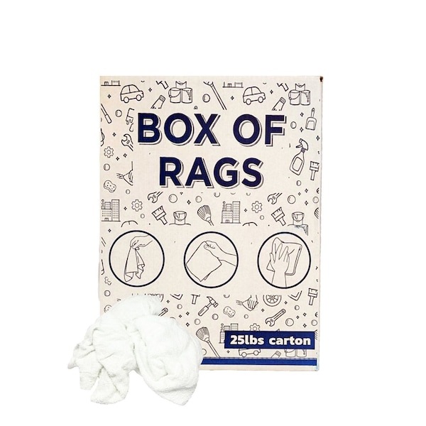 Supremeplus New White Terry Towel Cleaning Rags, 25 lbs. Box SP-1704 - main