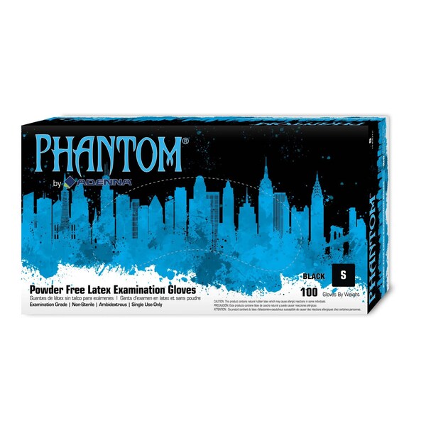Art Noir Latex Powder Free 6 mil Exam Gloves - Black, Sm - Case of 1000 PHM912 - main