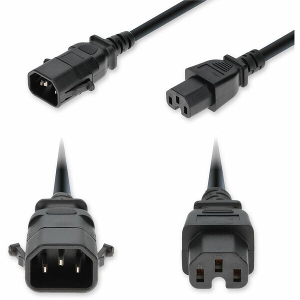 Add-On 4FT C14 P-LOCK COMP C15 14 AWG BLACK POWER CABLE ADD-C14P2C15C14G4FBK - main
