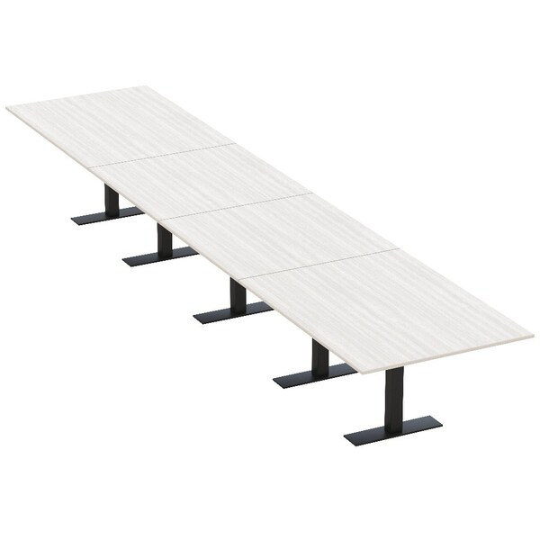 Skutchi Designs 18ft Conference Table W/ Power Unit | 18 Person Modular Rectangular Meeting Table | Harmony Series HAR-REC-48x216-T.BK-WA7976-NA - main
