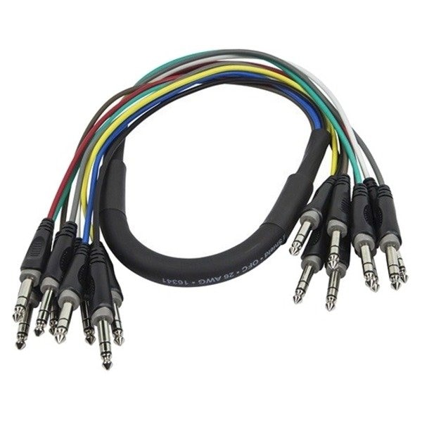 Monoprice 1 Meter (3ft) 8-Channel 1/4inch TRS Male to 1/4inch TRS Male Snake Cable 601191 - main