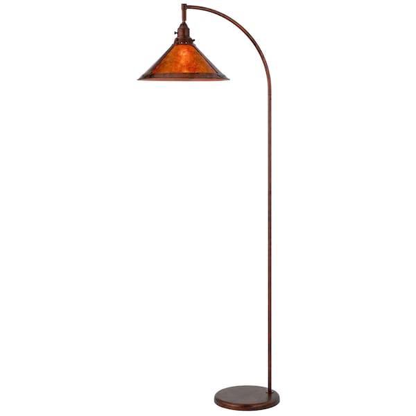 Homeroots 65" Rusted Traditional Shaped Floor Lamp With Rust Empire Shade 526326 - main