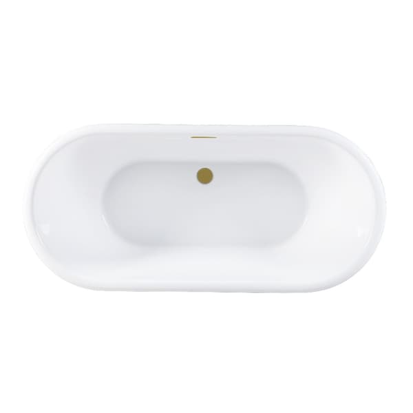 Kingston Brass 71-Inch Acrylic Oval Double Ended Pedestal Tub with Drain, No Faucet Drillings VTDE713224C427 - main
