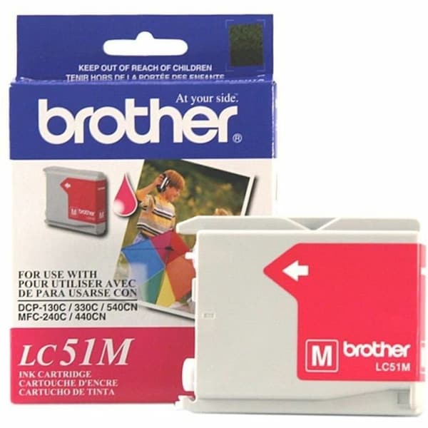 Brother LC51M Original Ink Cartridge - Inkjet - 500 Pages Black, 400 Pages Color - Magenta - 1 Each LC51M - main
