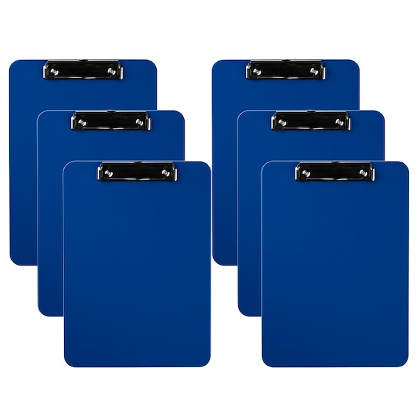 Davis Group Plastic Clipboard, Flat Clip, Blue, 6PK 4433-92-06 - main