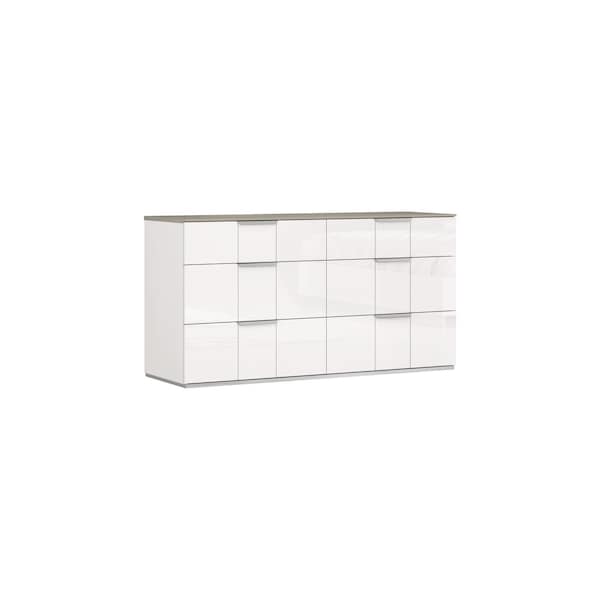 Homeroots 57" White Six Drawer Double Dresser 488506 - main