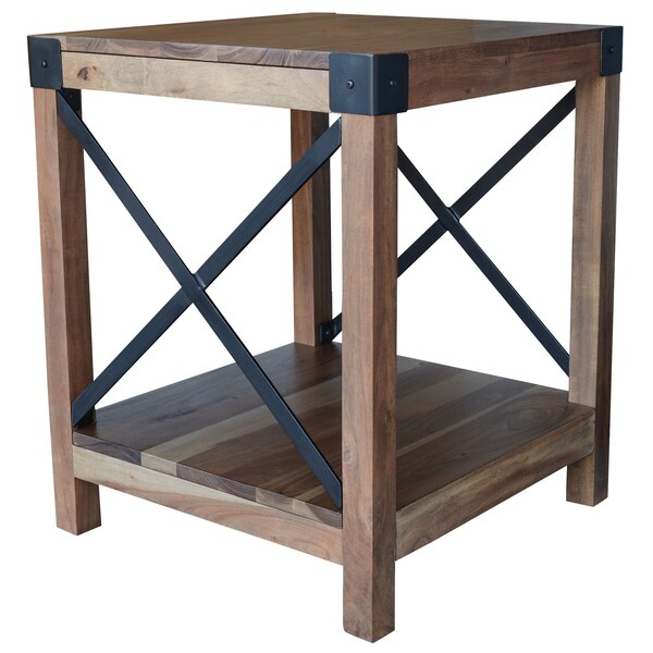 Amerihome Square 18 in W, 18 in L, 22 in H, Acacia Wood, Brown 27077088083 - main