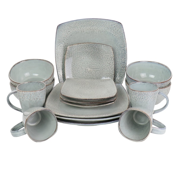 Meritage 16 Piece Stoneware Dinnerware Set in Gray (Service for 4) 750115420M - main
