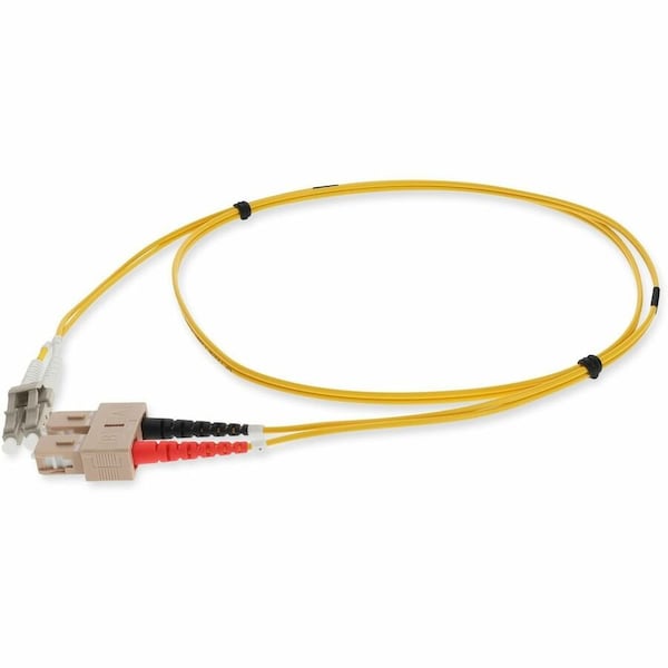 Add-On 1M LC MALE TO SC MALE OM4 STRAIGHT YELLOW DUPLEX FIBER PLENUM PATCH CA ADD-SC-LC-1M5OM4P-YW - main